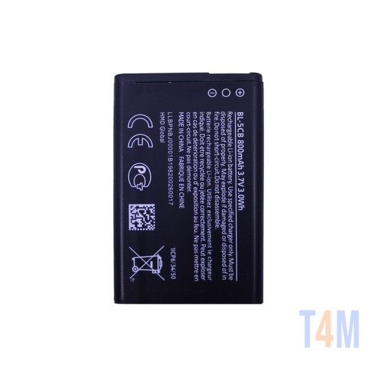 Batería BL-5CB para Nokia 2300/2310/2323C/2330C/2600/2610/2626/2700C/2710 N/2730C/3100/3650/3660/5030/5130 XM/6030/6085/C1-01/E50/E60/N70/N70 ME/N71/N72/N91/N91 8GB/N-GAGE 800mAh